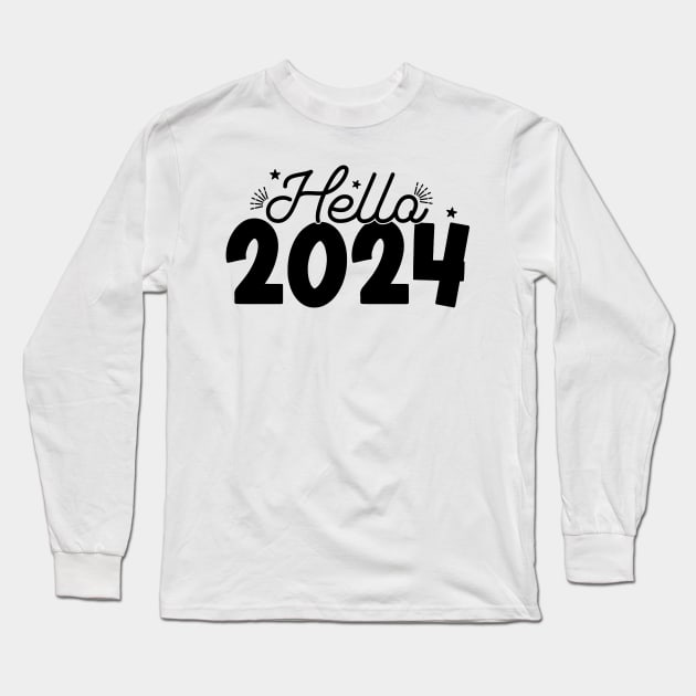Hello 2024 Long Sleeve T-Shirt by MZeeDesigns